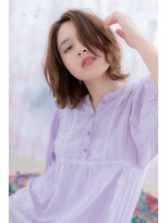ミック ヘアアンドビューティー 大山店(miq Hair&Beauty) 伸ばしかけ外ハネミディアム◎モーブカラーくびれカールa1