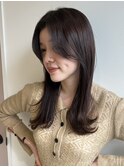 (韓国風/くびれヘア/縮毛矯正/前髪/サイドバング/小顔)