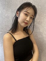 アース 三軒茶屋店(HAIR&MAKE EARTH) 三軒茶屋_レディース_セミロング_ブラック_ウェット_オイル_小顔