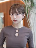 20代30代大人かわいい前髪/レイヤーカット/こっくりカラー/小顔