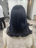 アジールヘア 所沢プロペ通り店(agir hair)&nbsp;ネイビーブルーダークカラー１０代２０代３０代所沢