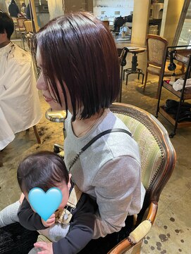 髪質改善と縮毛矯正の専門店 サンティエ(scintiller) ピンクブラウン　ボブ