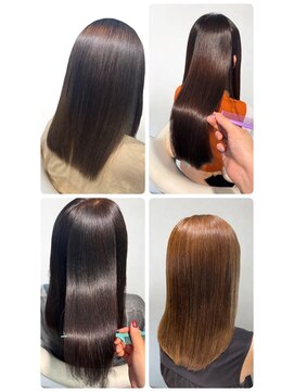 美容室フルール 20代30代40代ストレートアッシュベージュ髪質改善大人ボブ