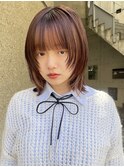 切りっぱなしボブ×ウルフネオウルフくびれヘアインナーカラー
