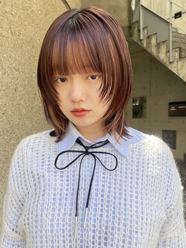 メゾンアクア 表参道(Maison ACQUA) 切りっぱなしボブ×ウルフネオウルフくびれヘアインナーカラー