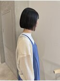 YOKE 切りっぱなしボブ縮毛矯正丸くないボブ髪質改善ぱつっと