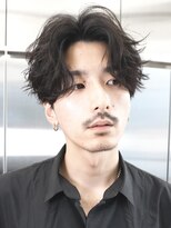 原宿フェザーパーマニュアンスパーマ波巻きパーマセンターパート