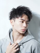 アルファ 新宿(alpha)&nbsp;フェザーパーマ/ブルーブラック/刈り上げセンターパート[新宿]