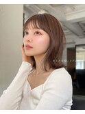 大人ボブ銀座レイヤーカット有楽町ミディアムボブベージュ
