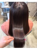 髪質改善ストレート×ラベンダーグレージュ