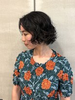 リアス ヘアデザイン(rias)&nbsp;ショートボブパーマ/前髪なし/大人かわいい/黒髪/20代/30代