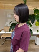 王道顎下ボブぱつっとカット髪質改善ケラフェクトトリートメント