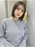 ボブ ストレート グレーベージュ アッシュブラック