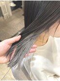 クラゲヘアーオリーブグレーココアベージュインナーブリーチ