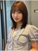 カット/カラー/顔周りレイヤー/レイヤーカット/ミディアム