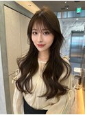 韓国風レイヤーカット/ミルクティーベージュ/シースルーバング 