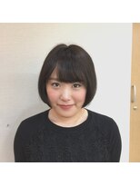 ヘアデザイン ラポール 茨木店(hair design Rapport)&nbsp;厚めバング黒髪ダークカラーでマニッシュな艶ボブ☆