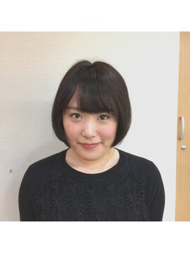 ヘアデザイン ラポール 茨木店(hair design Rapport) 厚めバング黒髪ダークカラーでマニッシュな艶ボブ☆