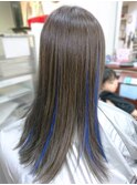 最新エクステで青メッシュ