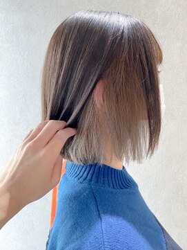 ジーナ 博多(Zina) 小顔オリーブカラーボブルフハイライトカラークールショート