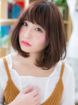 カバーヘア ブリス 戸田公園西口店(COVER HAIR bliss) ★斜めバングxピンクブラウン小顔エアリーボブ20代30代40代★8