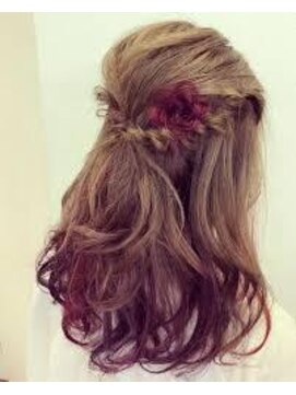 ビー ファーストフラッグス 鹿児島本店(Bee 1st FLags) インナーカラー：ピンク-フラワーアレンジ《Bee1st by SHOKO》