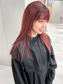 ジェム(GEM) ピンクカラー/ブリーチ１回/ストレートヘア