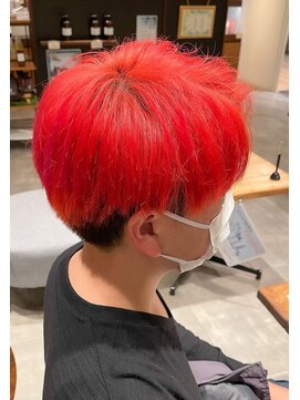 ビーワールド(B WORLD) メンズショート×レッドカラー【藤枝/髪質改善/デザインカラー】