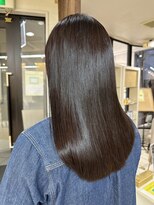 クオリス 上板橋店(QUALIS)&nbsp;高濃度水素前上がりワンレンロング艶髪スタイル秋カラー