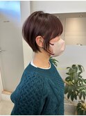 レイヤーカットハイライトショートヘアイルミナカラーオージュア