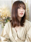 透明感ピンクブラウン外ハネロブくびれカールa川口20代30代40代