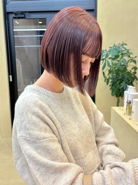 スニュウ(snuw) 切りっぱなしボブマロンベージュラベンダーミルクティ