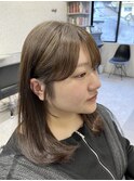 短め顔周り×明るめシアーグレージュ[北千住/北千住駅/韓国]