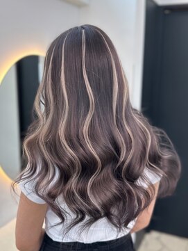 ラピス 福岡天神店(Lapis) ダークグレージュミルクティー×ハイライトメッシュ