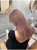 ピンクカラー　レイヤーカット