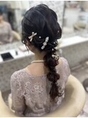 編み下ろし/結婚式お呼ばれヘア/参列ヘア/二次会ヘア