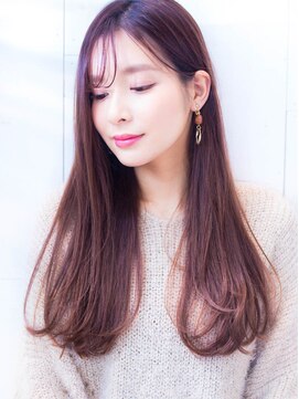 ルーヴル 西宮北口(Louvre) ピンクベージュ・シースルーバング・ニュアンスカラー・ロング