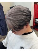 ホワイトシルバーエンドカラーツーブロセンターパート