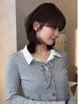 オムニス 表参道(Omnis) 大人可愛い韓国くびれミディアムレイヤー小顔顔まわりカット暗髪