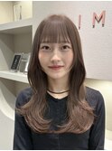 ハイトーンピンクベージュ レイヤーロング