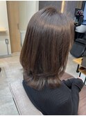 ブラウンカラー、くびれボブ