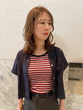 アクシス 栄店(`AXIS) ミルクティーブロンド/ダークブルー/デジタルパーマ/栄矢場町