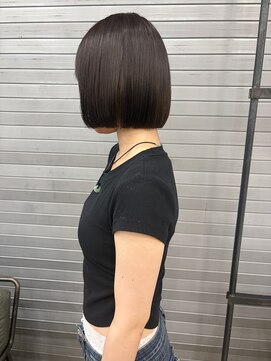 ロックス バイ マグ 松本(rocks BY MAG) ブリーチなし大人可愛いマロンブラウン似合わせ耳かけボブ