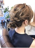 【☆】結婚式編み込みシニヨンヘアアレンジ・ヘアセット着物ヘア