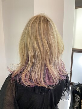 遊人セントラル(CENTRAL) ☆ブロンドパープルカラー&ふんわりミディ☆