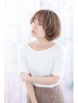 等身大のリラクシー感…オリーブベージュミニボブa
