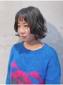 暗髪クラシカルボブパーマ
