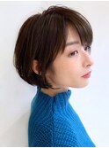 大人かわいい耳かけショートボブ