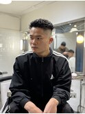 ハイライトマッシュパーマウルフアッシュブラック