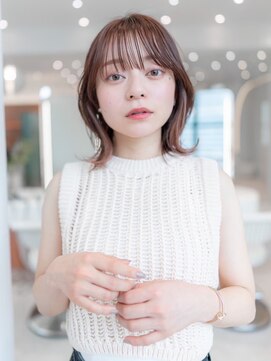 イオ 本厚木(io) レイヤーボブインナーカラーくびれフルバングイメチェン前髪